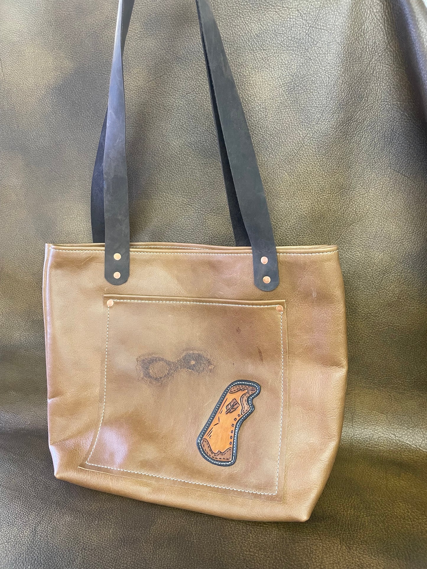 Branded brown tote