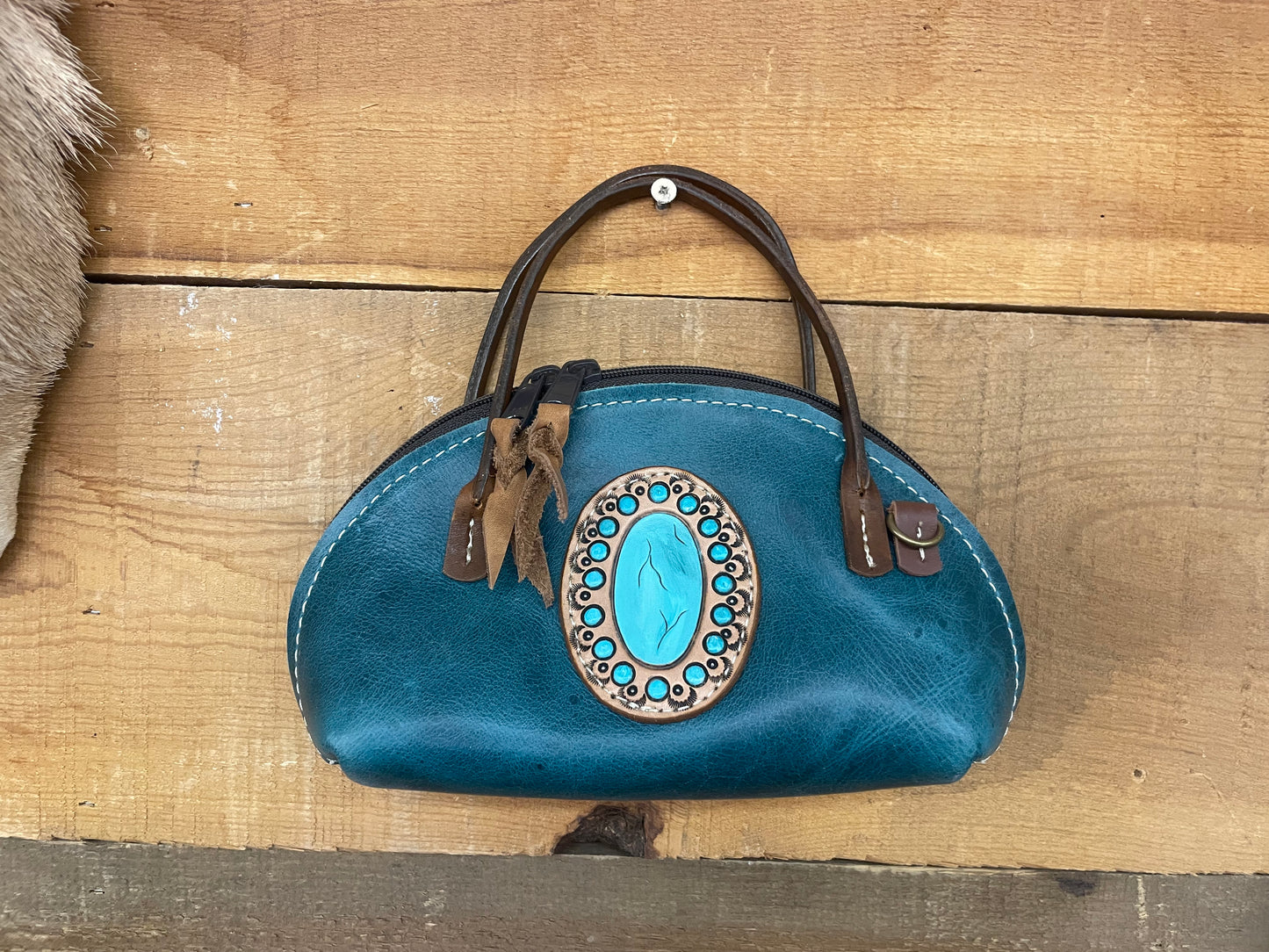 Turquoise Clamshell Purse