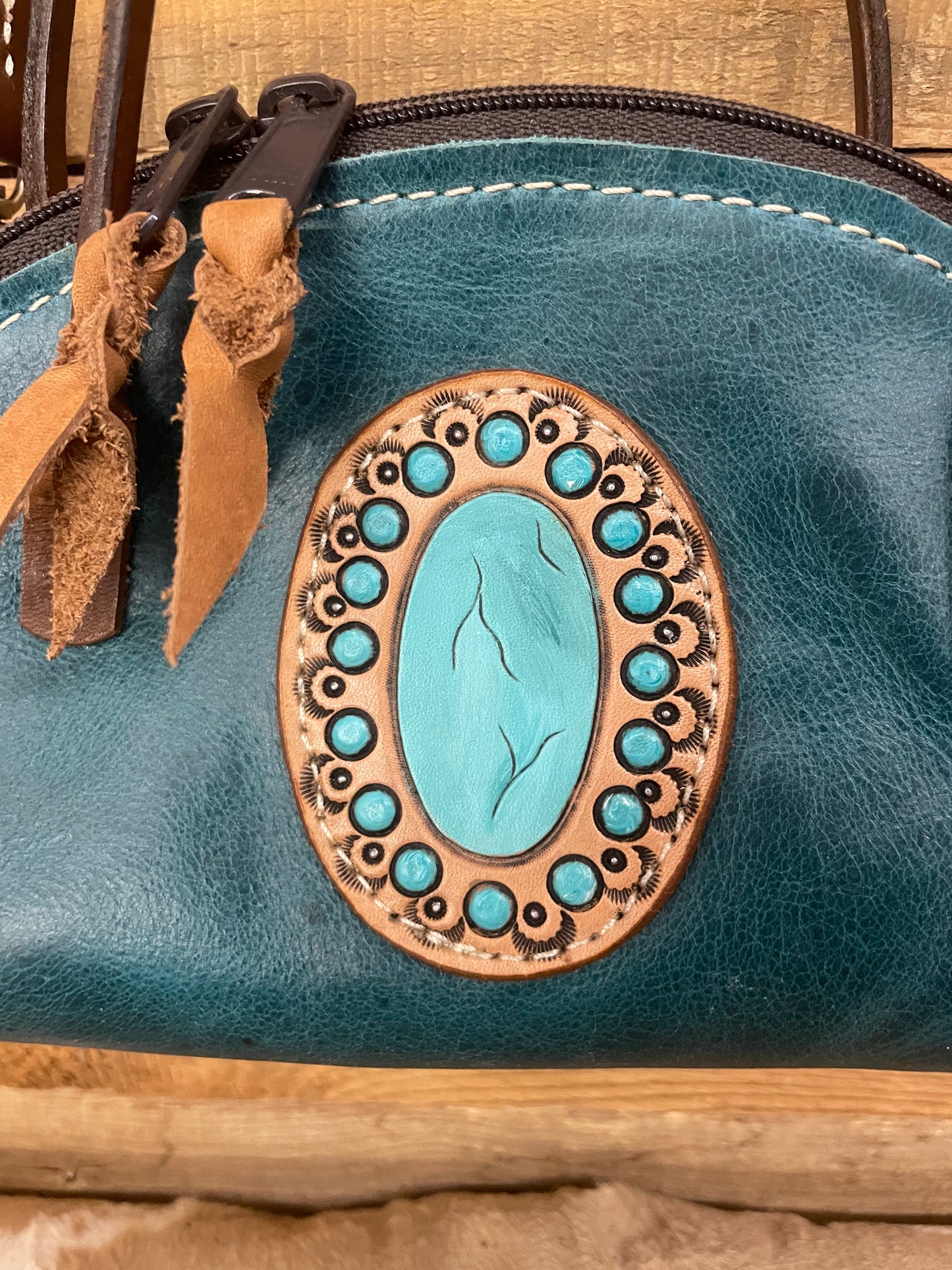 Turquoise Clamshell Purse