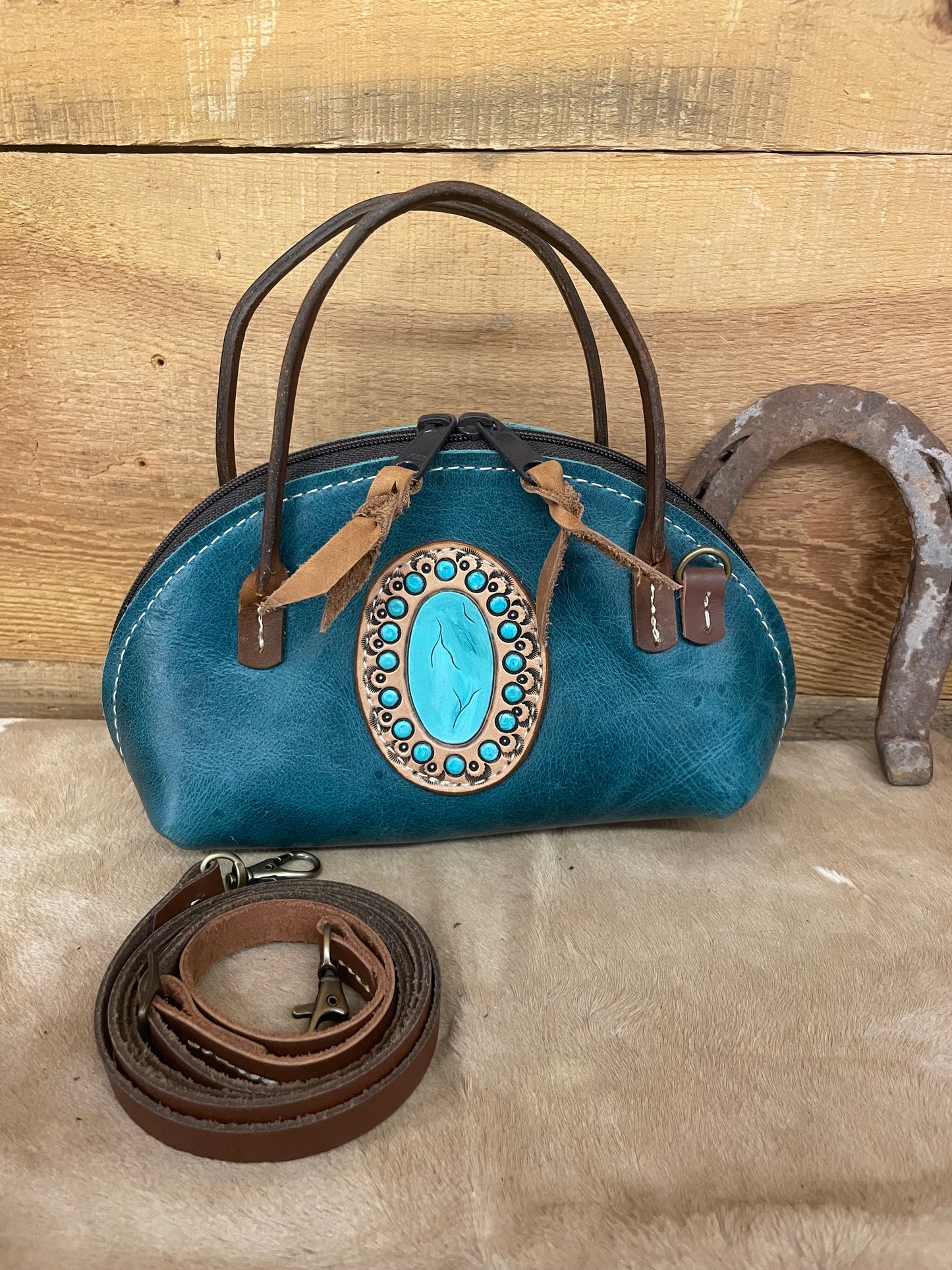 Turquoise Clamshell Purse