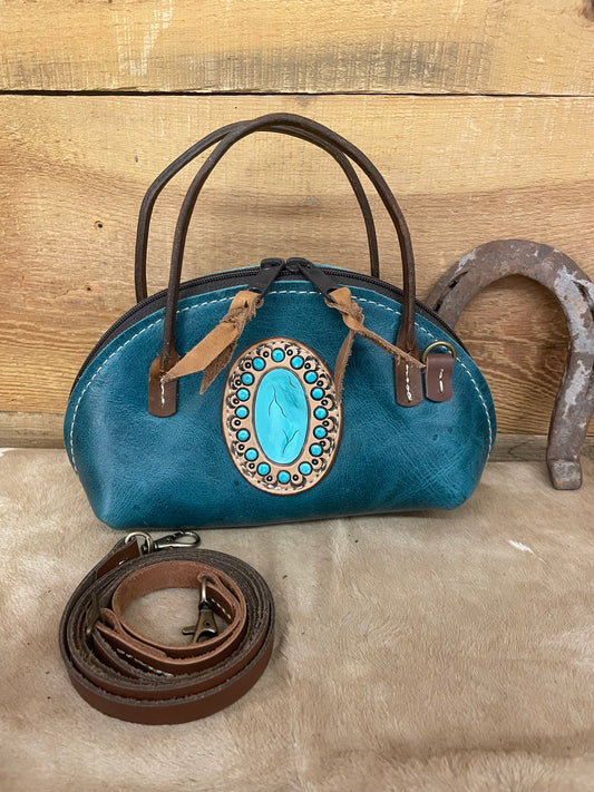 Turquoise Clamshell Purse